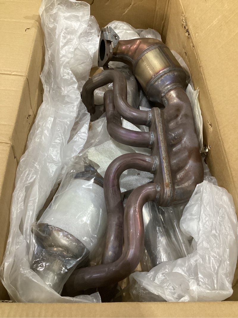 Condition photo showing As Is for catalytic converter front and rear set compatible with 2011-2016 subaru forester 2.5l /2012-2016 impreza 2.0l /2013-2014 outback 2.5l, catalytic convertor kit direct-fit replacement parts