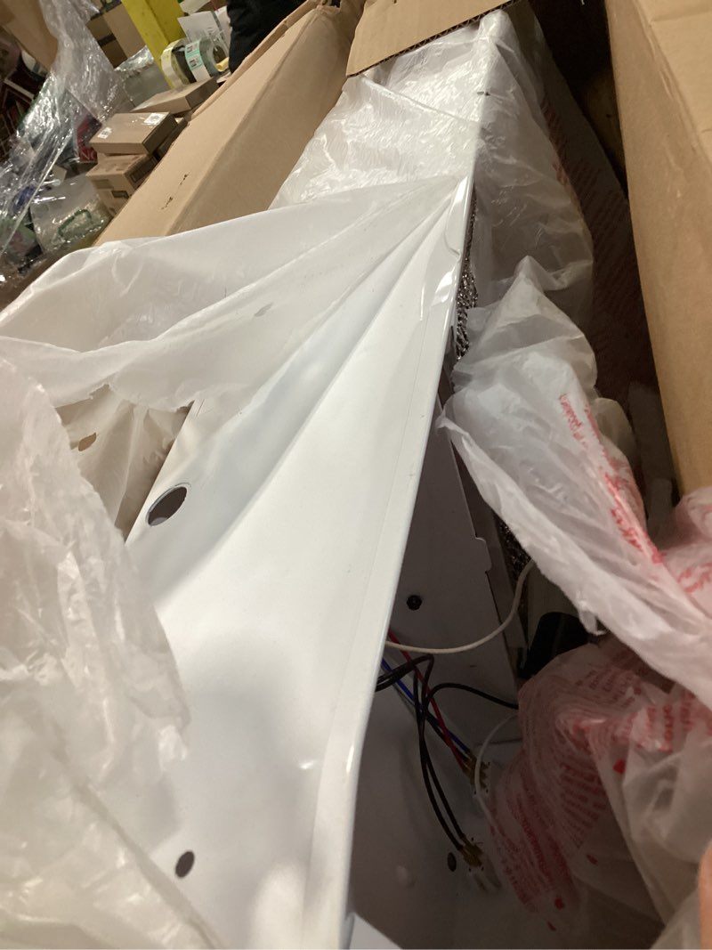 Condition photo showing As Is for Broan-NuTone 413001 Non-Ducted Ductless Range Hood with Lights Exhaust Fan for Under Cabinet, 30-Inch, White White 30-Inch