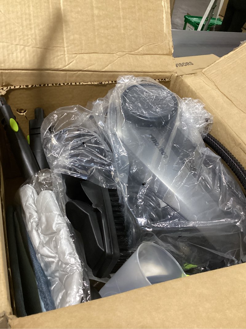 Condition photo showing New/Like New for Heavy-Duty Steam Cleaner - 1500W Multipurpose Handheld Floor Steamer with 22 Accessories 16ft Cord for Home, Car Detailing, Tile, Grout, Carpet, Wallpaper, Upholstery, Window, Deep Cleaning