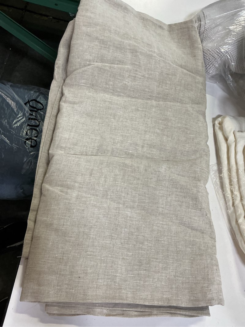 Condition photo showing Good Condition for european linen room darkening curtain, 48x96, flax
