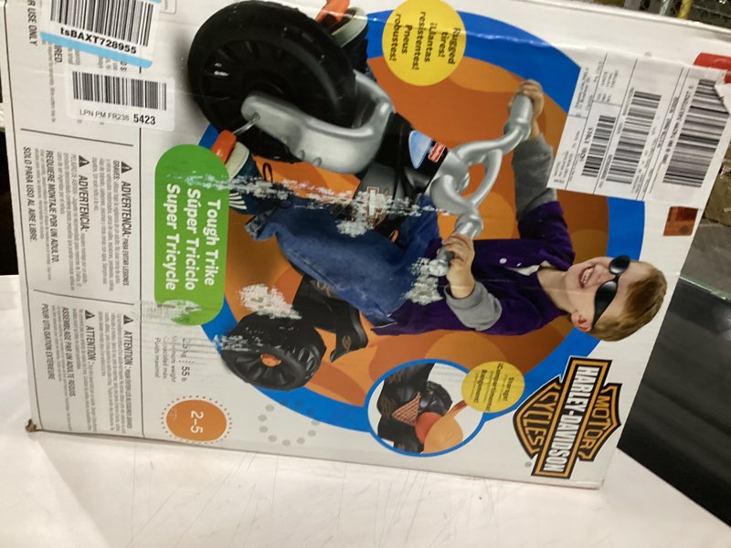 Condition photo showing Good Condition for fisher-price toddler tricycle harley-davidson tough trike, toy bike with handlebar grips & storage for outdoor play kids ages 2+ years (amazon exclusive) harley - davidson
