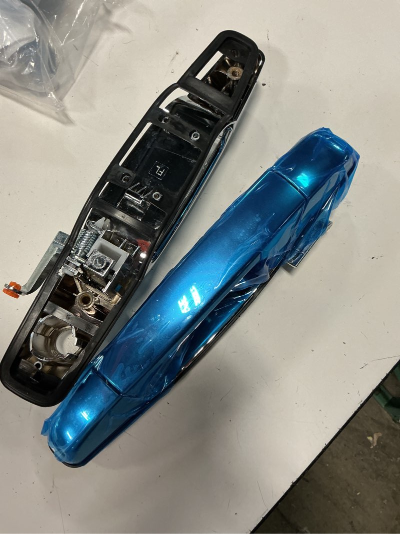 Condition photo showing As Is for rlb-hilon exterior door handle compatible with nissan model | for sentra 2013-2018 | for murano maxima 2009-2014 | for leaf 2011-2017 front left and right