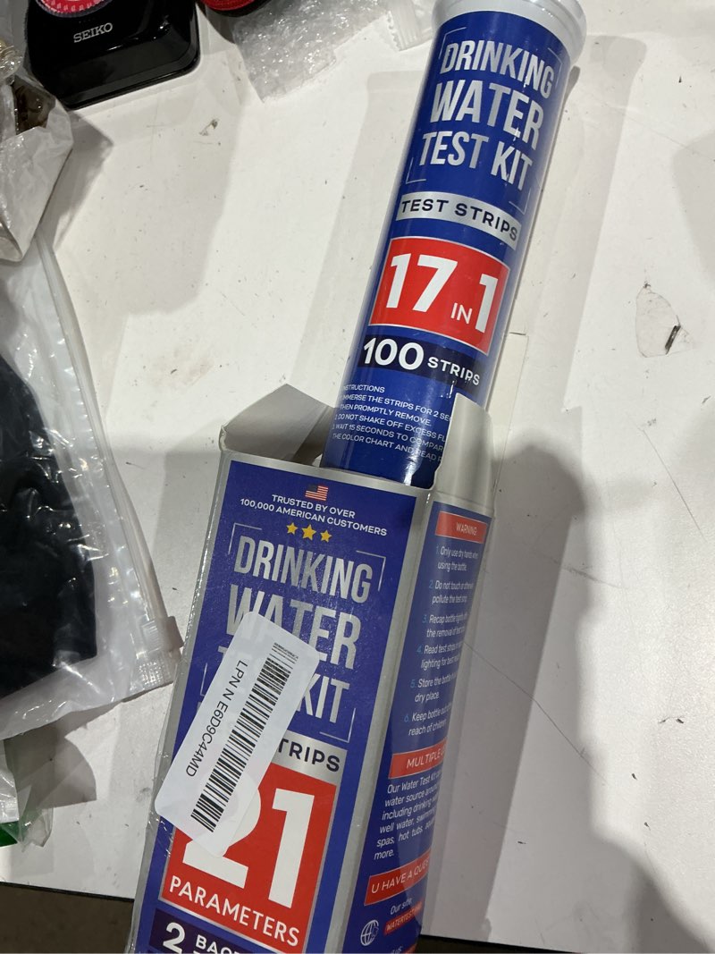 Condition photo showing Good Condition for all-new 20 in 1 drinking water testing kit 120 strips, home tap and well water test kit for hardness, lead, iron, copper, chlorine, fluoride