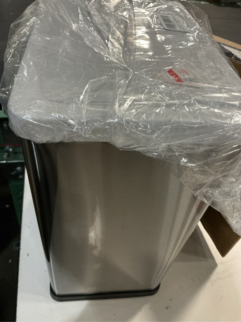 Condition photo showing Good Condition for stainless steel bathroom trash can with swing lid,4gallon small metal garbage can trash bin wastebasket for office bedroom powder room (silver)