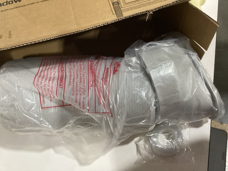 Condition photo showing As Is for hoxha air conditioner window vent kit universal adjustable window kit with 5.9” diameter 59” length exhaust hose for ac unit, ac seal panel for horizontal&vertical window 5.9‘’ diameter coupler with exhaust hose 59‘’l