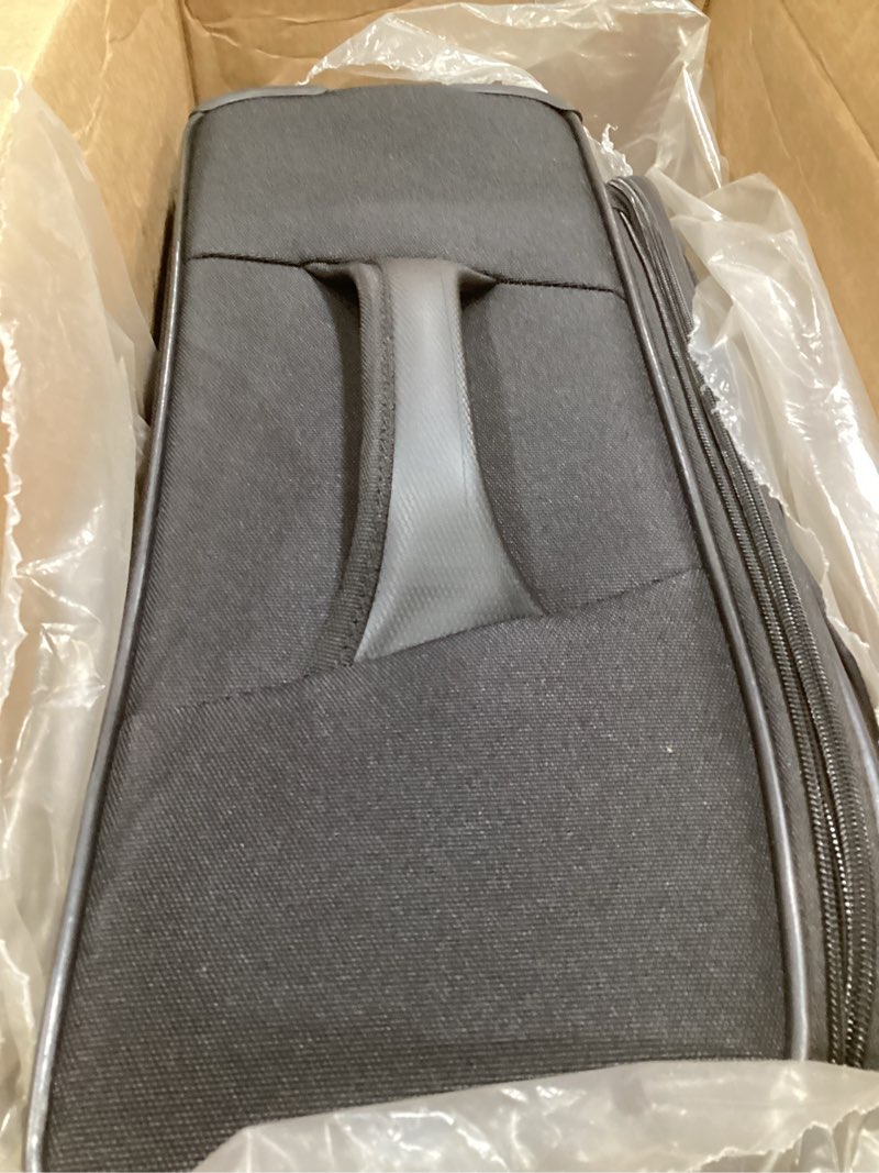 Condition photo showing As Is for american tourister 4 kix 2.0 expandable softside luggage with spinner wheels, 20 spinner, black 20 spinner black