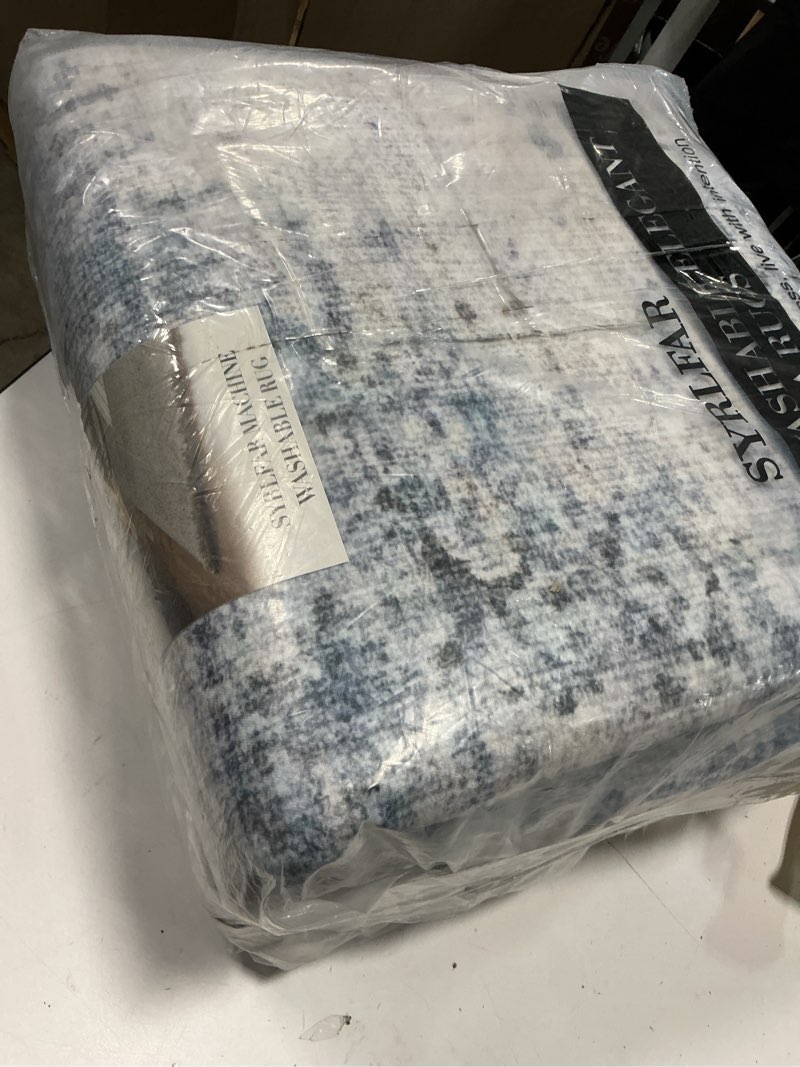 Condition photo showing New/Like New for area rugs 9x12 living room rug washable no slip low pile soft thickness large carpets indoor floor covering for bedroom dining modern abstract home office decor blue 01-blue 9' x 12' (rectangular)