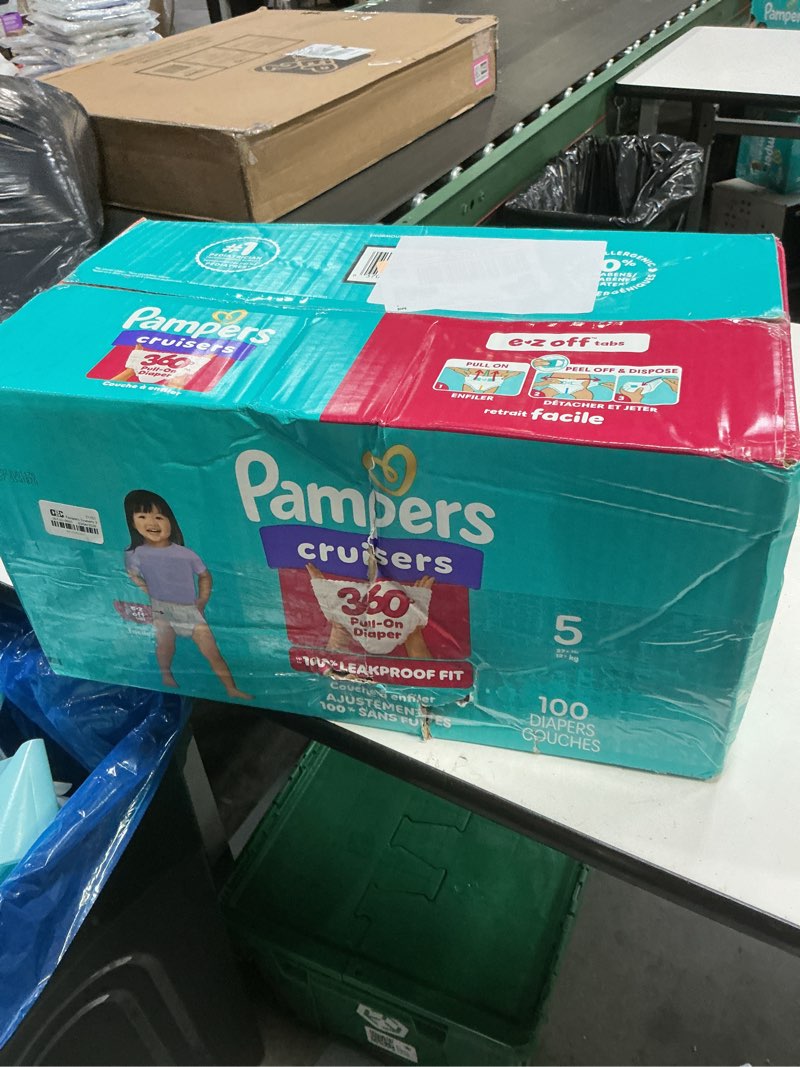 Condition photo showing New/Like New for pampers diapers - cruisers 360 - size 5, 100 count, babyproof up to 100% leakproof pull-on diaper size 5 100