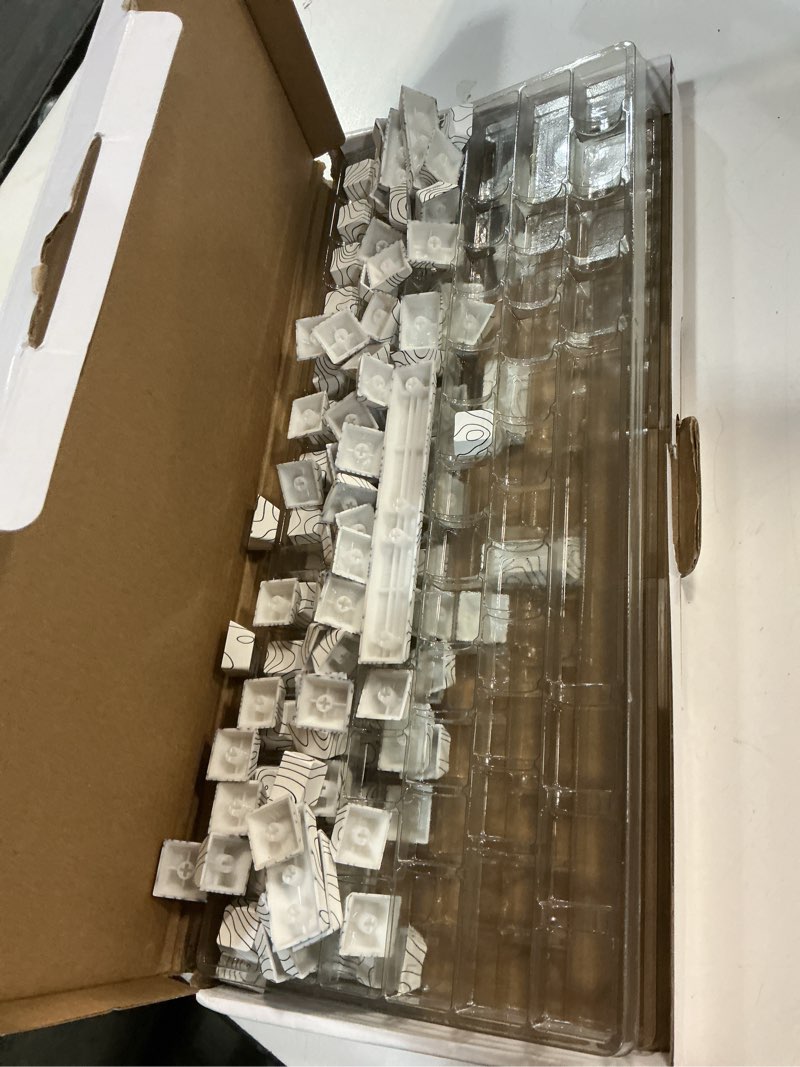 Condition photo showing Good Condition for 131 Keys White Topographic Keycaps Cherry Profile Side Print PBT Keycaps Set Fit for 61/64/87/104/108 Cherry Mx Switches Mechanical Keyboard