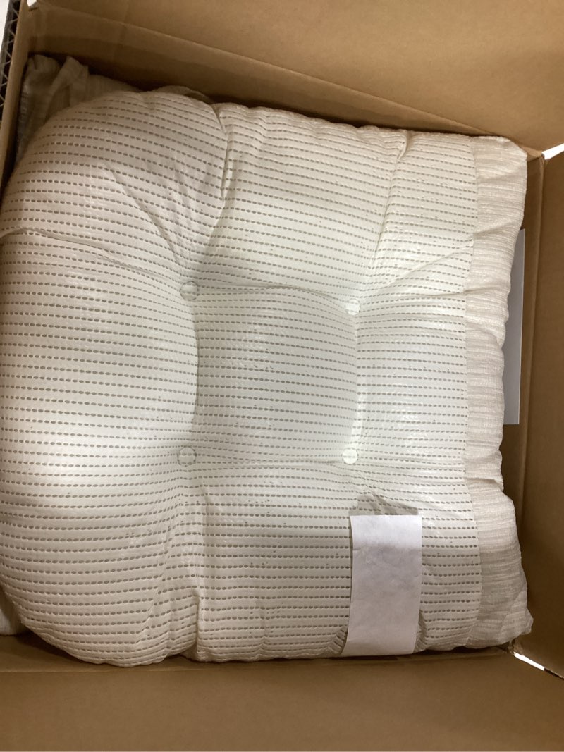 Condition photo showing Good Condition for Klear Vu The Gripper Non-Slip Rocking Chair Cushion Thick, Includes Seat Pad & Back Pillow with Ties for Indoor Living Room Rocker, 17x17 Inches, 2 Piece Set, Cream Chenille Cream 2 Piece Set