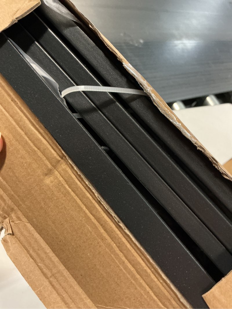 Condition photo showing As Is for Power Tool Organizer, Heavy Duty Iron, 3 Layers Storage Rack with 4 Drill Holders, Floating Tool Shelf Wall Mounted, Matte Black, Work Shop, Garage, 150Lbs Load Capacity 4 Drill Holders A