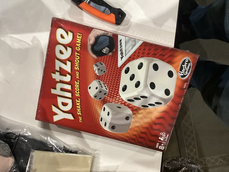 Condition photo showing New/Like New for Hasbro Gaming Yahtzee Game, Fast-Playing Dice Games for Kids, Teens, and Adults, Strategy Games, Family Games for Kids, 2 or More Players, Ages 8 and Up