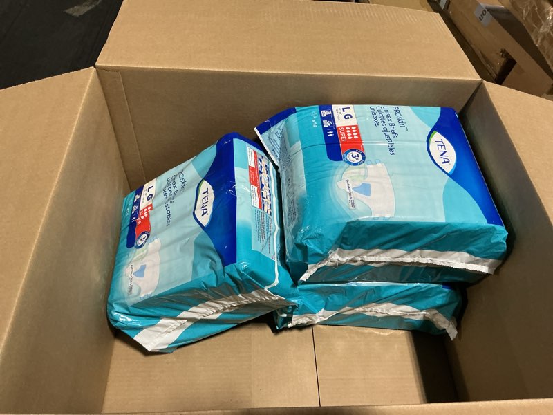 Condition photo showing Good Condition for tena incontinence adult diapers, maximum absorbency, disposable briefs, proskin - large - 56 ct large 56