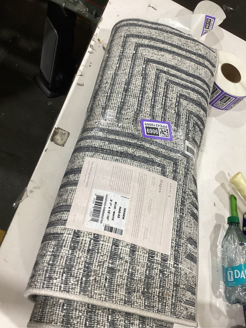 Condition photo showing New/Like New for Loloi Hagen Collection HAG-05 Blue/White 2'-7" x 10'-10" Runner Rug Blue / White 2'7" x 10'10" (Rectangular)