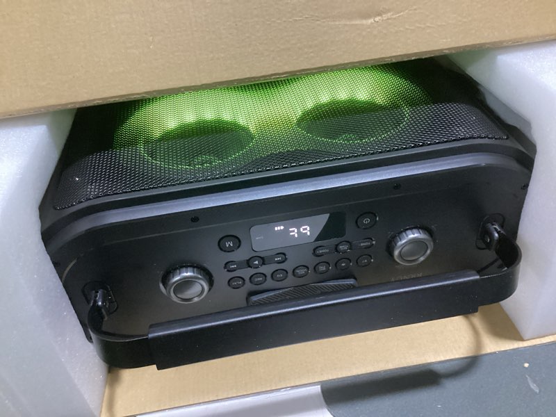 Condition photo showing Good Condition for portable bluetooth speaker 300w peak big powerful loud sound deep bass large wireless boombox with subwoofer dsp led light for home party outdoor gatherings camping backyard