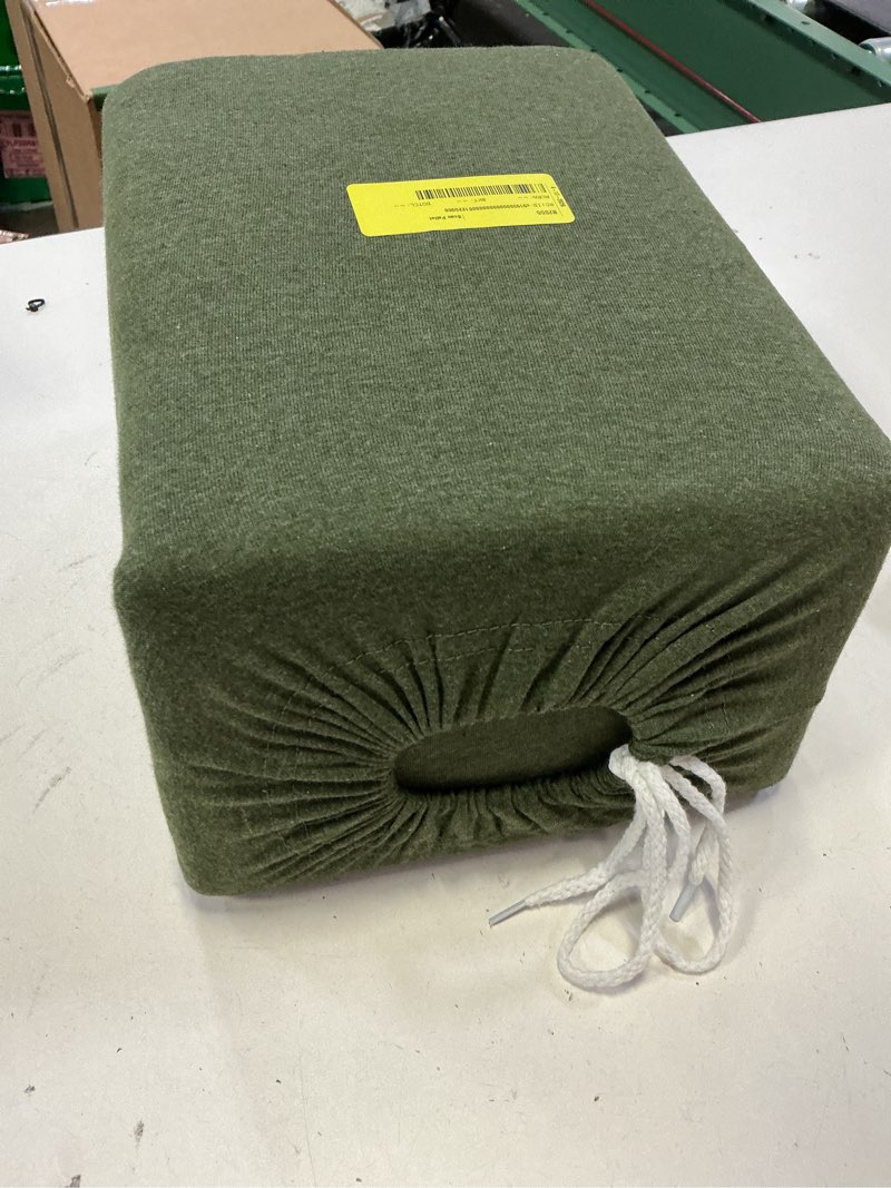 Condition photo showing As Is for twin sheet set - 100% cotton sheets - 3 piece twin size cotton bed set with deep pockets up to 16 inches - ultra soft, breathable & cooling - fade and stain resistant - machine washable - sage green