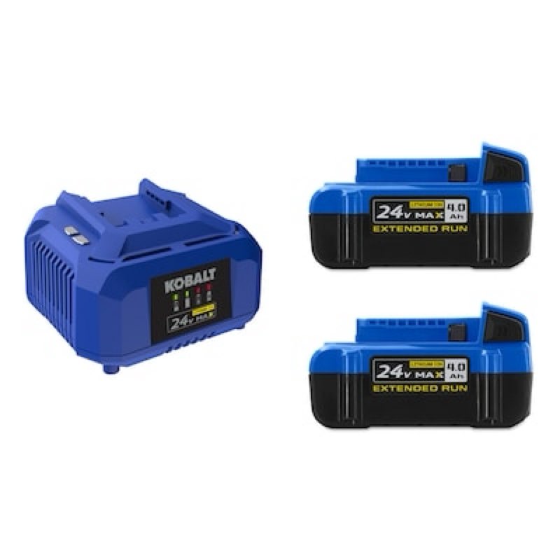 kobalt 24 -volt 2 -pack battery and charger ( 4.0 ah 4.0 ah lithium-ion )