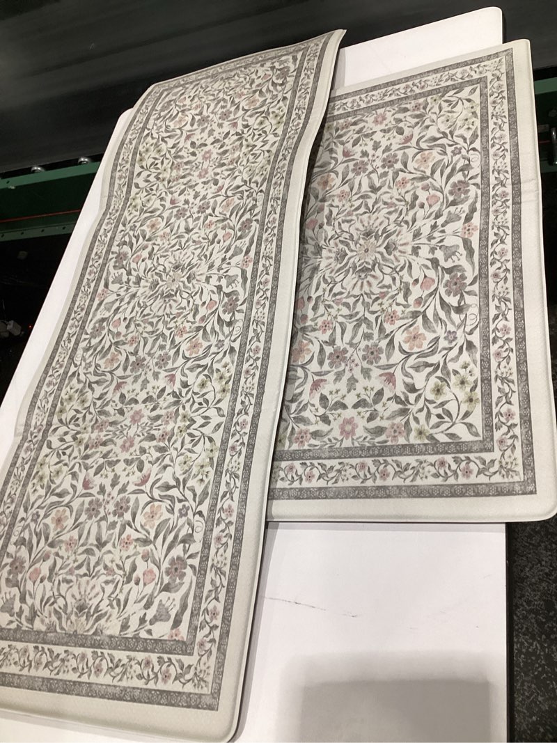 Condition photo showing Good Condition for kimode anti fatigue kitchen mat for floor,butterfly flower kitchen rugs non skid, cushioned padded kitchen floor mat, comfort standing mat for laundry office sink, similar to stock photos, size unknown