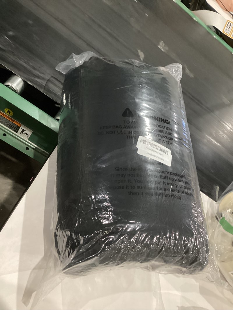 Condition photo showing New/Like New for CozyLux King Size Comforter Set Black, 7 Pieces Pintuck Bed in A Bag Black Comforter King Size, Pinch Pleat Bedding Set with All Season Comforter, Sheets, Pillowcases & Shams Black King