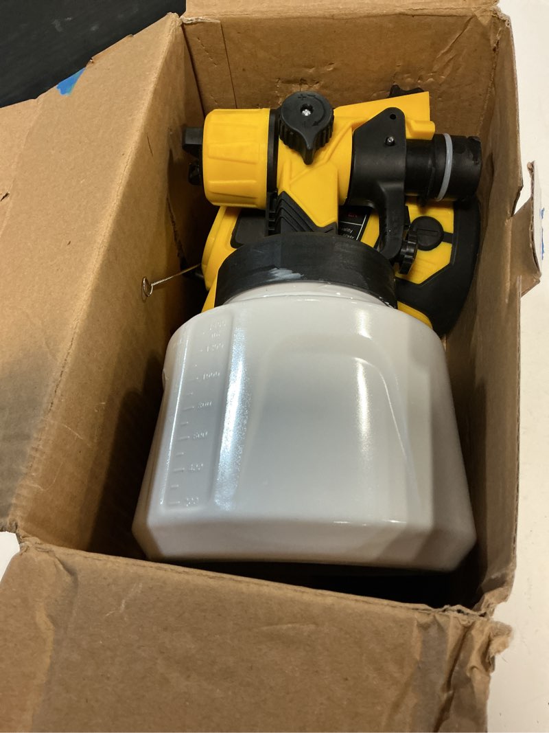 Condition photo showing As Is for 1000w paint sprayer for house painting: 1400ml high capacity hvlp spray gun - 1200ml/min high power electric paint gun for furniture, cabinets, fences, walls - 6 nozzles & 3 patterns, easy to clean