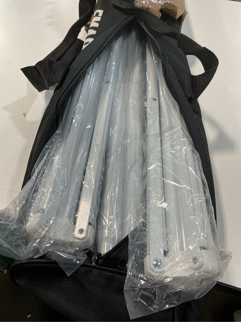 Condition photo showing Good Condition for emart backdrop stand 10x7ft(wxh) photo studio adjustable background stand support kit with 2 crossbars, 8 clamps, 2 sandbags and carry bag for parties, events decoration, wedding, photography -white | adjustable height and width back drop stand,8 spring clamps,2 empty sandbags & carrying bag for parties photo decoration 10x7ft white