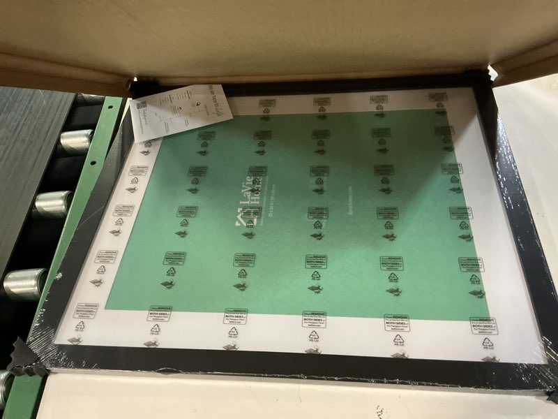 Condition photo showing New/Like New for LaVie Home 20x24 Picture Frame Black Poster Frame,Display Pictures 16x20 with Mat or 20x24 Without Mat, Stable and Sturdy Frame and Polished Plexiglass, Horizontal and Vertical Format of The Walls 20x24 Black