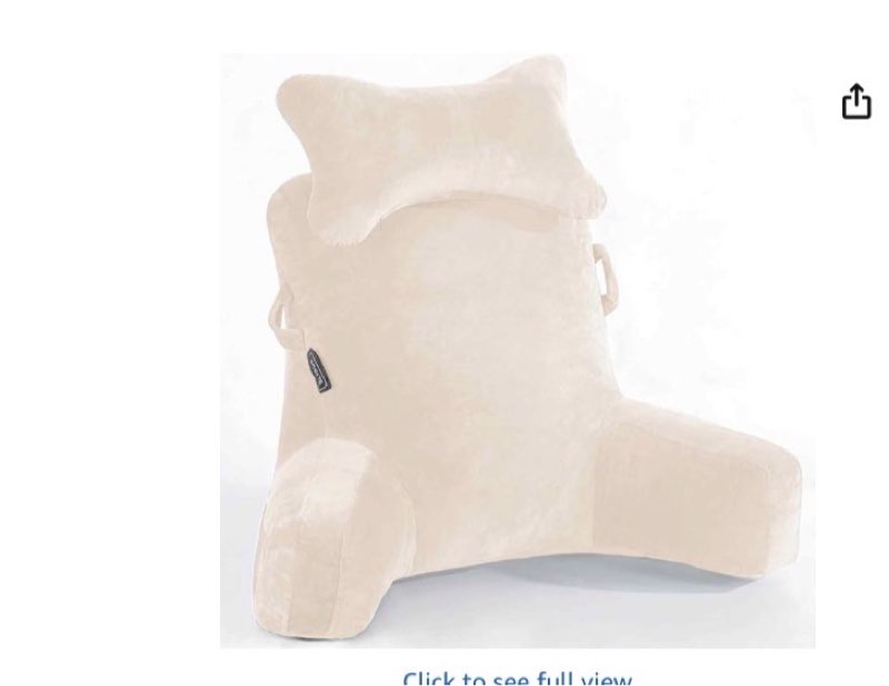 Reading Pillow-Extra Large 31" Bed Rest Pillow with Detachable Neck Roll & Arms for Sitting in Bed or Couch-Backrest Reading Pillow Adult Back Pillows for Reading,Watching TV,Gaming,Relaxing-Black