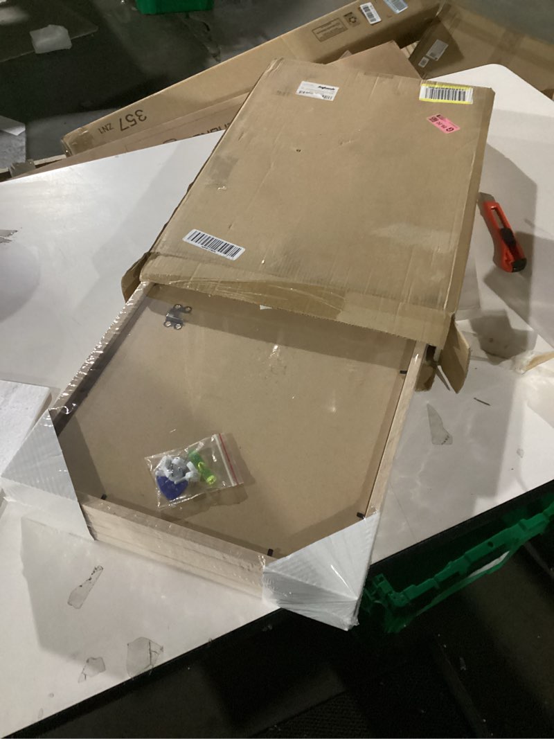 Condition photo showing New/Like New for Yaetm 12x18 Frame Set of 4, Natural Solid Oak Wood Picture Frame 12 x 18 for Photos, Posters & Art Prints, Horizontal and Vertical Wall Mount (4 pack, Oak) 12"x18", 4 pack Oak