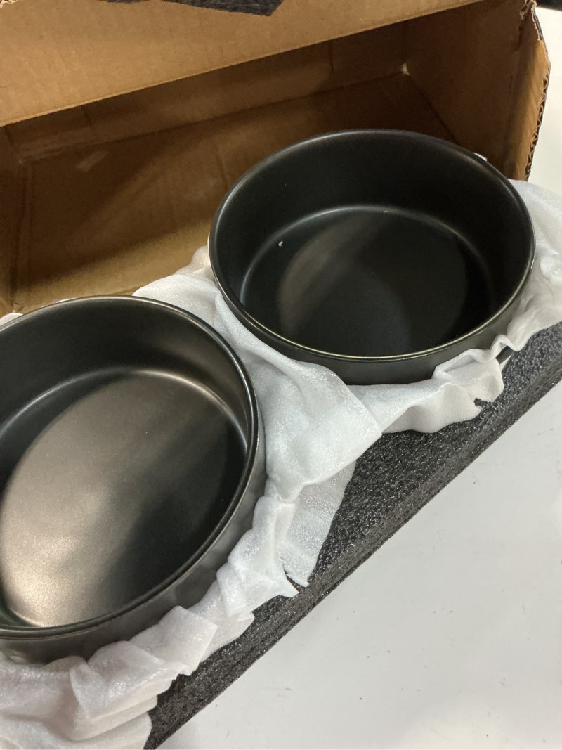 Condition photo showing Good Condition for ceramic dog and cat bowl set with stand, 1.7 cups dog food and water bowl suitable for small and medium pets (13.5oz black)