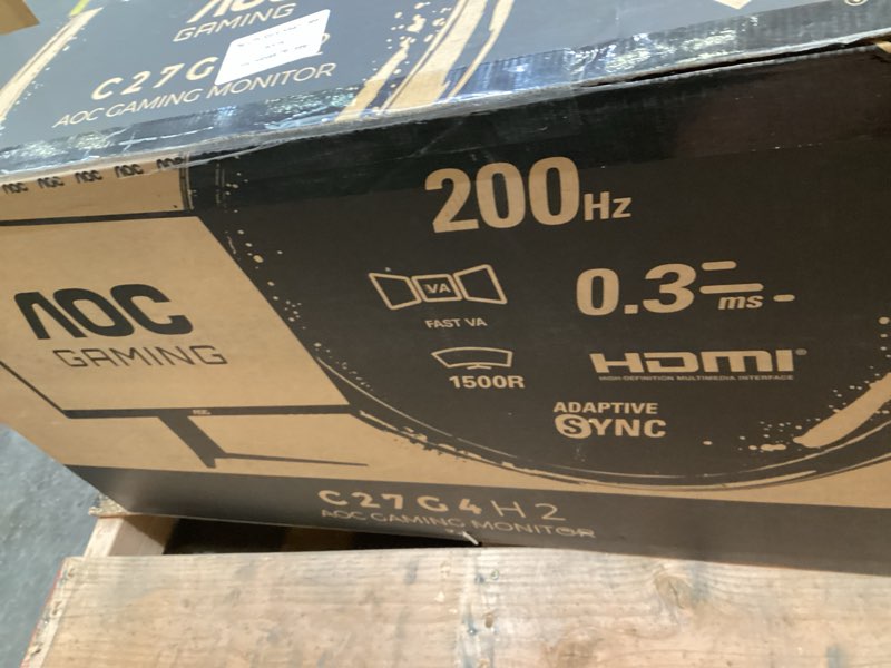 Condition photo showing Good Condition for aoc c27g4h2 27" curved gaming monitor, fhd 1920x1080, 1500r, 200hz refresh rate, 0.3ms response time, height adjustable, black, xbox ps5 switch compatible 27" 200hz fhd