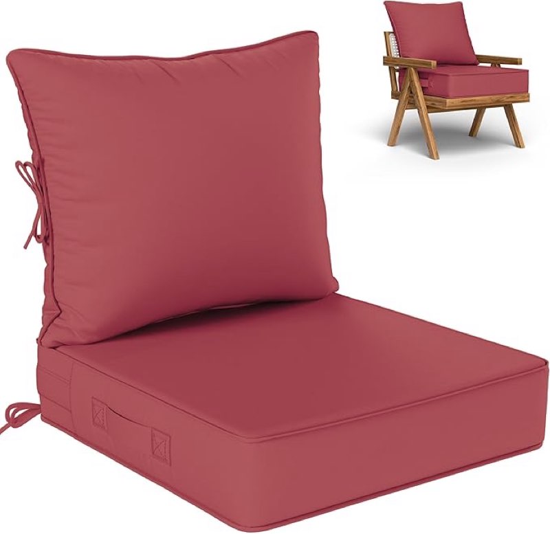 Kimunuk Outdoor Seat Cushion Set 24 L × 24 W × 5 H Inch Waterproof & Fade Resistant Patio Furniture 