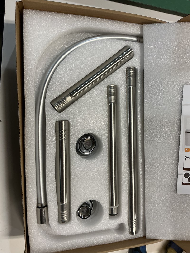 Condition photo showing New/Like New for dual shower head for couples, high pressure double shower heads for two people rod, two showerhead system fit 2 person, birthday gifts for women men, spa-like (chrome) segmented design