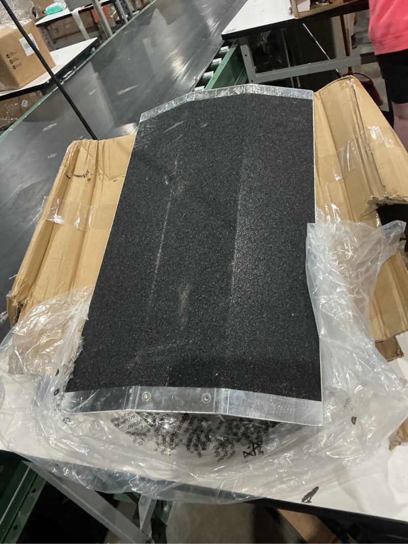 Condition photo showing As Is for bridge threshold ramp h extra wide non-skid aluminum wheelchair scooter loading ramp aluminum ramp for wheelchairs, stairs,steps