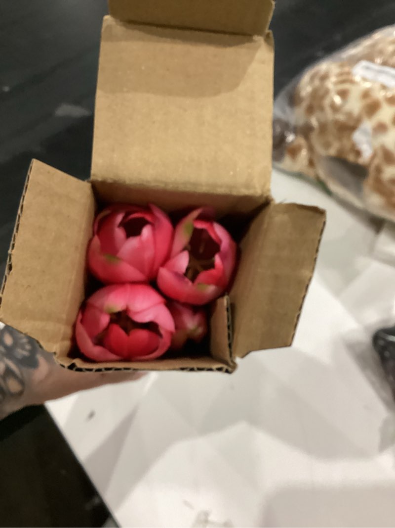 Condition photo showing Good Condition for 16-inch Premium Real Touch Fake Tulips, Artificial Flowers with Buds, Flexible Stem Easy to Shape, Faux Tulips (Vase not Included), 5-Pack Set of Vibrant Pink Vibrant Pink 5