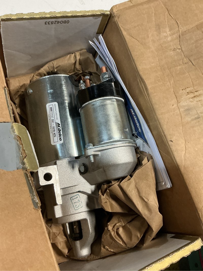 Condition photo showing As Is for acdelco gold 337-1018 starter,grey & yellow