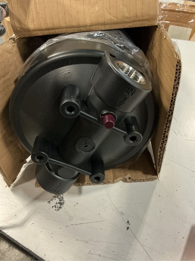 Condition photo showing Good Condition for 20" x 4.5" whole house water filter housing – 1" npt stainless steel ports, heavy duty clear filter sump – double o-ring leak-proof with pressure release valve – fits all 20x4.5 filters 2045clear