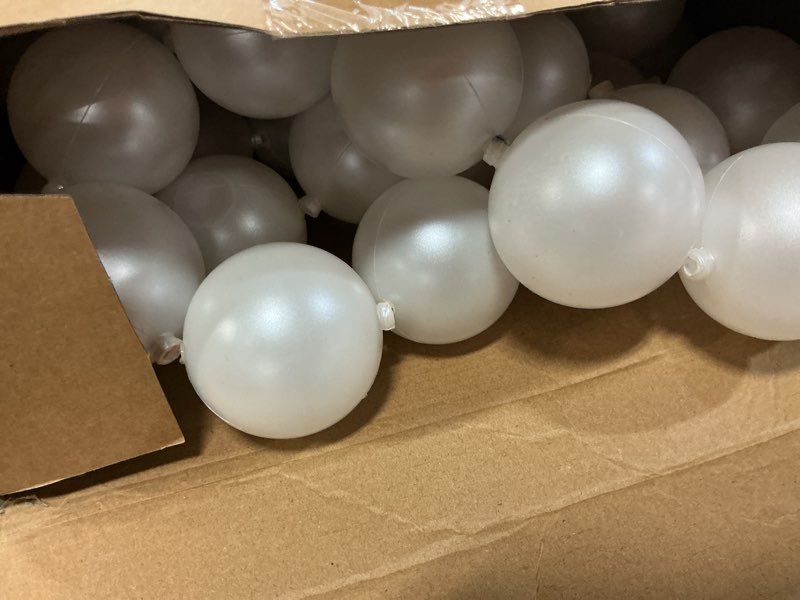Condition photo showing Good Condition for canlierr 2 pcs 6.5ft wedding giant pearl garland decorations 60mm large faux bead garland with hook for ceremony photo booth outdoor proposal scene garden beach party decor (ivory white, simple) ivory white 60 mm simple