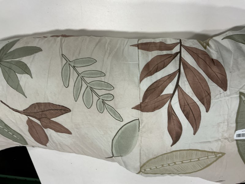 Condition photo showing As Is for AIKASY 7-Piece Comforter Set Bed in a Bag, Beige Leaf Pattern Bedding Set with Comforter, Soft and Cozy All-Season Bedroom Decor (Queen, Beige) White Queen-7 Pieces