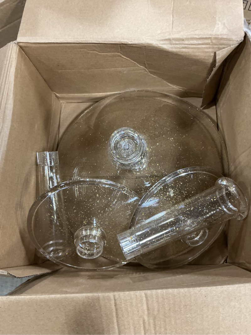 Condition photo showing Good Condition for unbreakable giant martini glasses set of 2, 48 oz plastic cocktail glasses, jumbo, reusable, bpa free, detachable, perfect for picnic, beach & patio party, appetizers, birthday, wedding and all events gold glitter - 2pcs