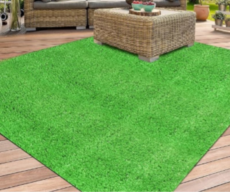 XLX TURF Outdoor Artificial Grass Rug 4FT X 4FT, Green Synthetic Turf Floor Mat for Balcony, Patio, Yard, Pets Dogs Grass Pad