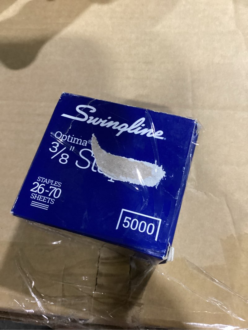 Condition photo showing Good Condition for similar to swingline staples, optima, heavy duty, 3/8\" length, jam free, 125/strip, 2500/box, 2 pack (35557)
