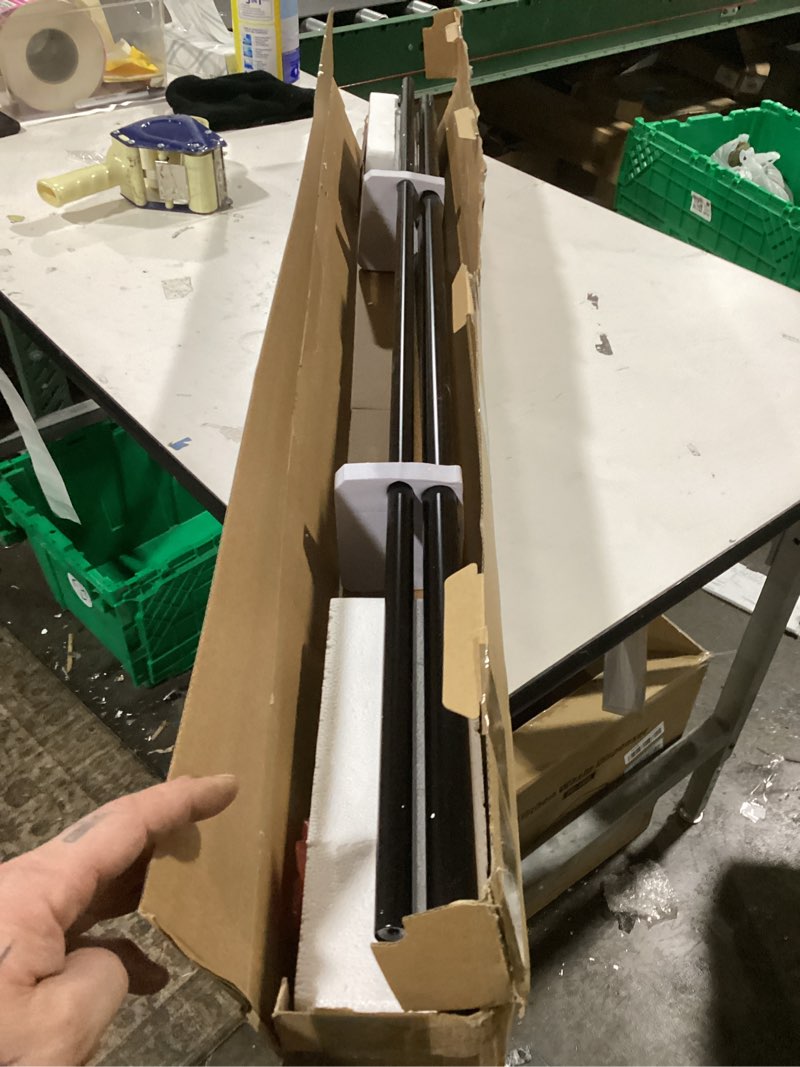 Condition photo showing Good Condition for KAMANINA 1 Inch Double Curtain Rod 72 to 144 Inches (6-12 Feet), Black Curtain Rods for Windows 66 to 120, Heavy Duty Telescoping Drapery Rods with Twisted Cage Finials Black 72-144"