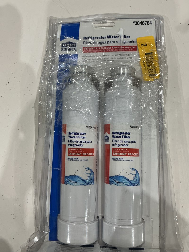 Condition photo showing As Is for project source 2-pack 6-month twist refrigerator water filter