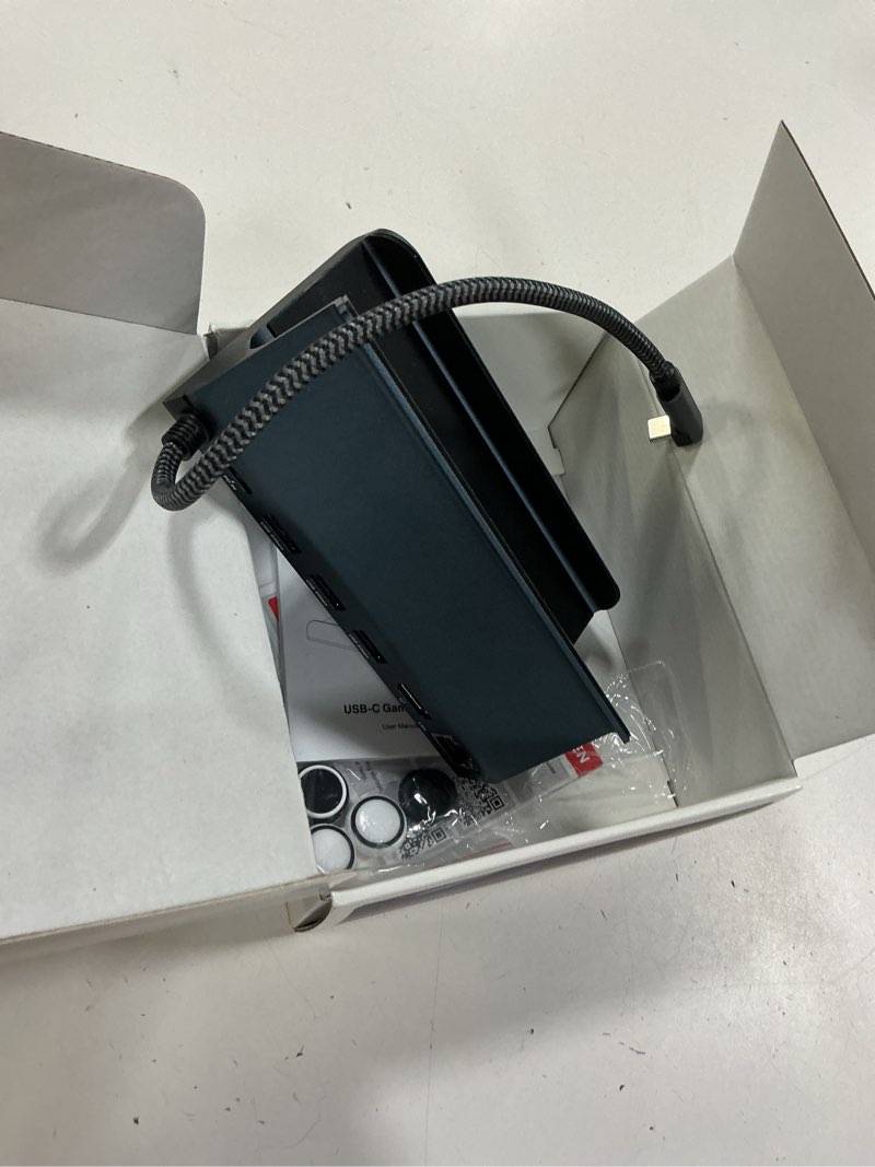 Condition photo showing As Is for ivanky 14-in-1 rgb docking station for rog xbox ally x(2025)/steam deck oled/lenovo legion gos, 4k@120hz foldable dock with hdmi gigabit ethernet 10gbps usb3.2, sd/tf slots, 1gbps ethernet,100w charge without power adapter