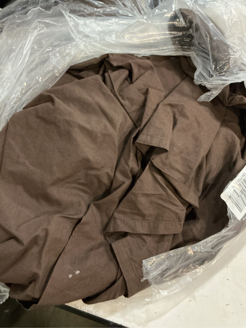 Condition photo showing As Is for organic crisp percale deluxe bedding bundle, king, espresso