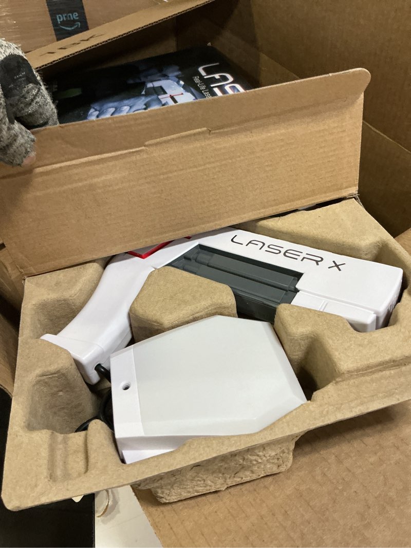 Condition photo showing New/Like New for laser x the original two player laser tag gaming set, blasters & vest sensors, ages 6+