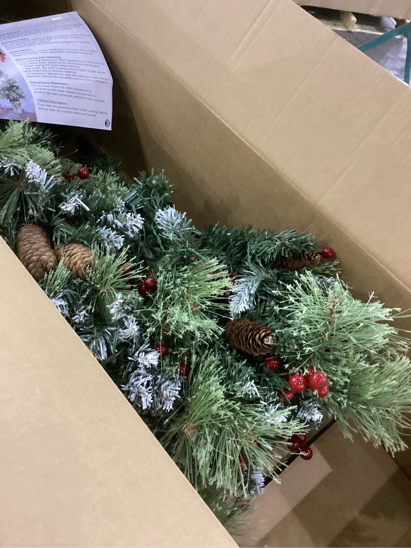 JOYHALO 4FT Outdoor Christmas Trees for Porch with 80 Warm White and Multicolor LED Lights, Pre-lit 