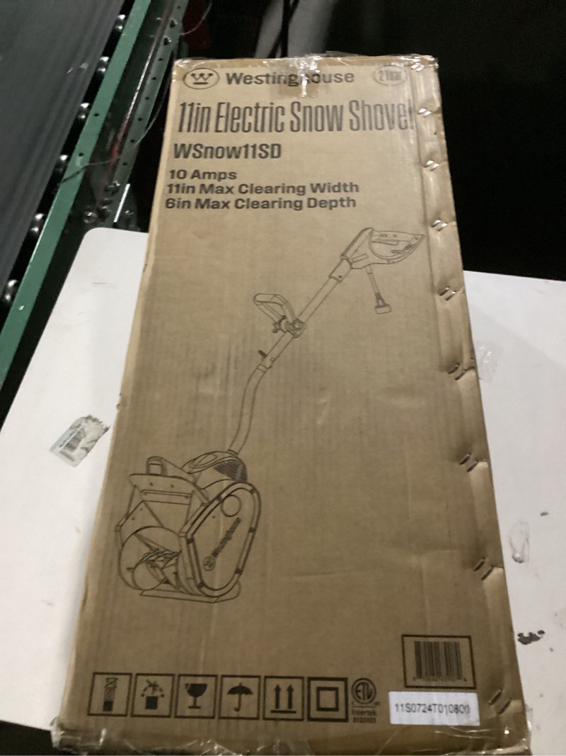 Condition photo showing New/Like New for Westinghouse WSnow11SD Corded Snow Shovel, 11-inches Wide, Electric Snow Shovel with 20ft Throwing Distance, Plows 300lbs/min for Driveway/Steps/Sidewalk/Porch 11 Inch - LED Headlight