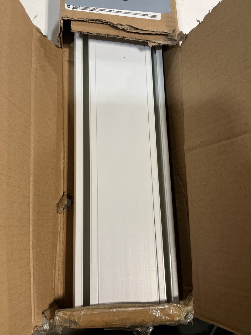 Condition photo showing As Is for Double Row Curtain Track Ceiling Mounted, Silent Heavy Duty Curtain Track System, Sliding Rails for Curtains, Room Divider for Bedroom Living Room Hospital (White, 1.2m(3.9ft)) 1.2m(3.9ft) White