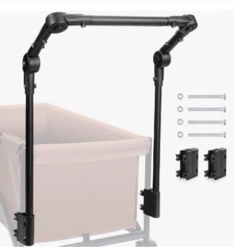 MiHeeHome 3rd Gen Wagon Push Handle - Adjustable for Round Metal Frames ONLY (NOT Square/Rectangle) 